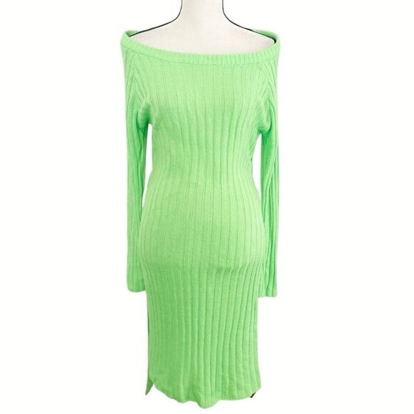 Fashion Nova Off The Shoulder Ribbed Knit Midi Sweater Dress Plus Size 1X - Picture 2 of 5